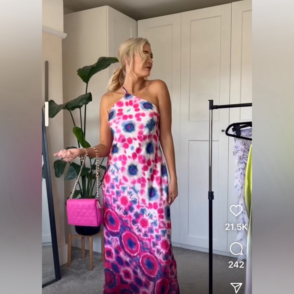 ZARA PRINTED HALTER DRESS Size XL - Picture 7 of 17